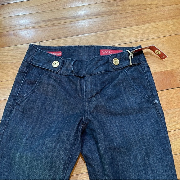 Vintage Y2K Yaso Womens Flare Leg Jeans Size 26 Inseam 32” Dark Wash NEW W TAGS - Picture 3 of 15